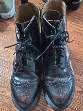 Dr. Martens Delphine Burgundy Boots